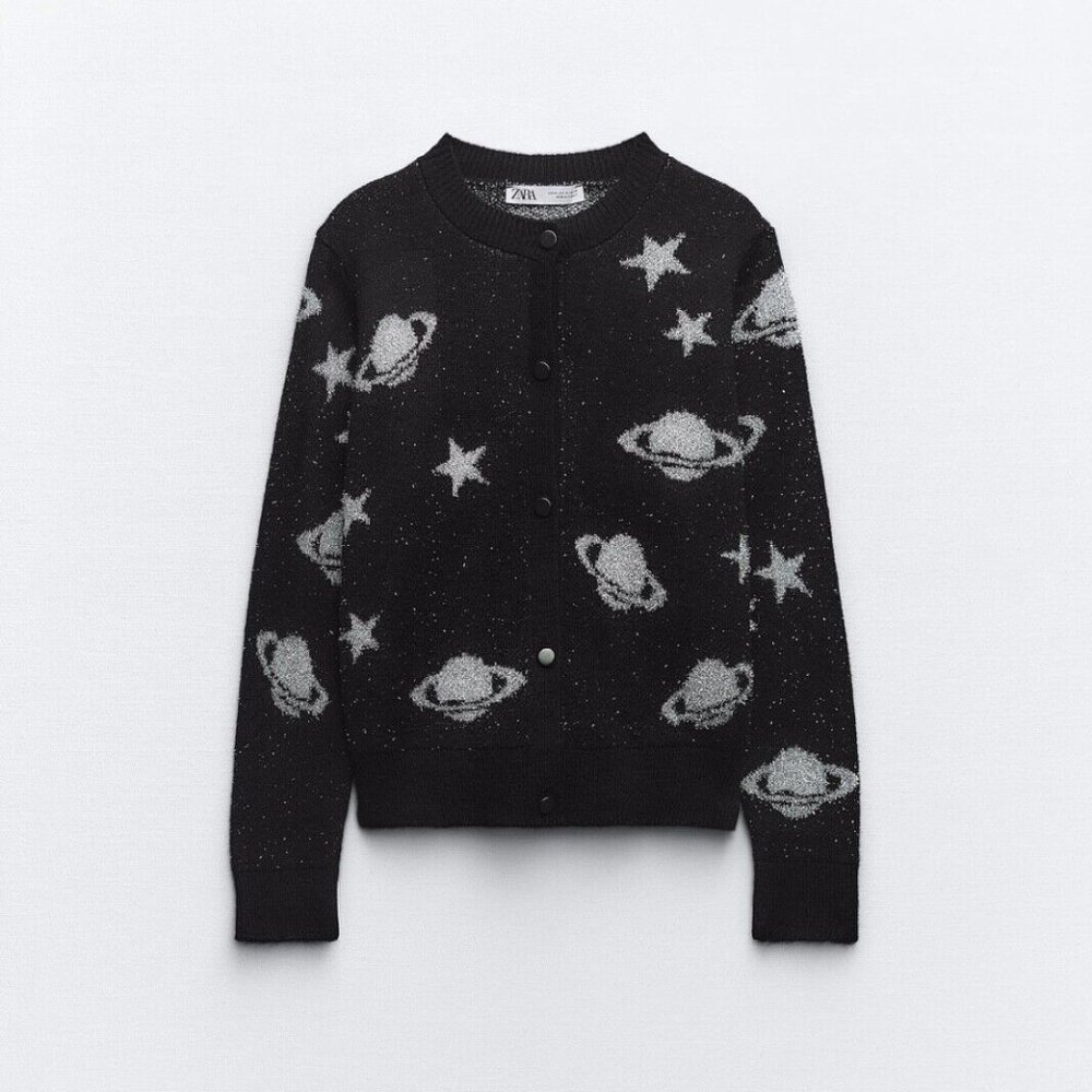 Metallic Thread Space Cardigan